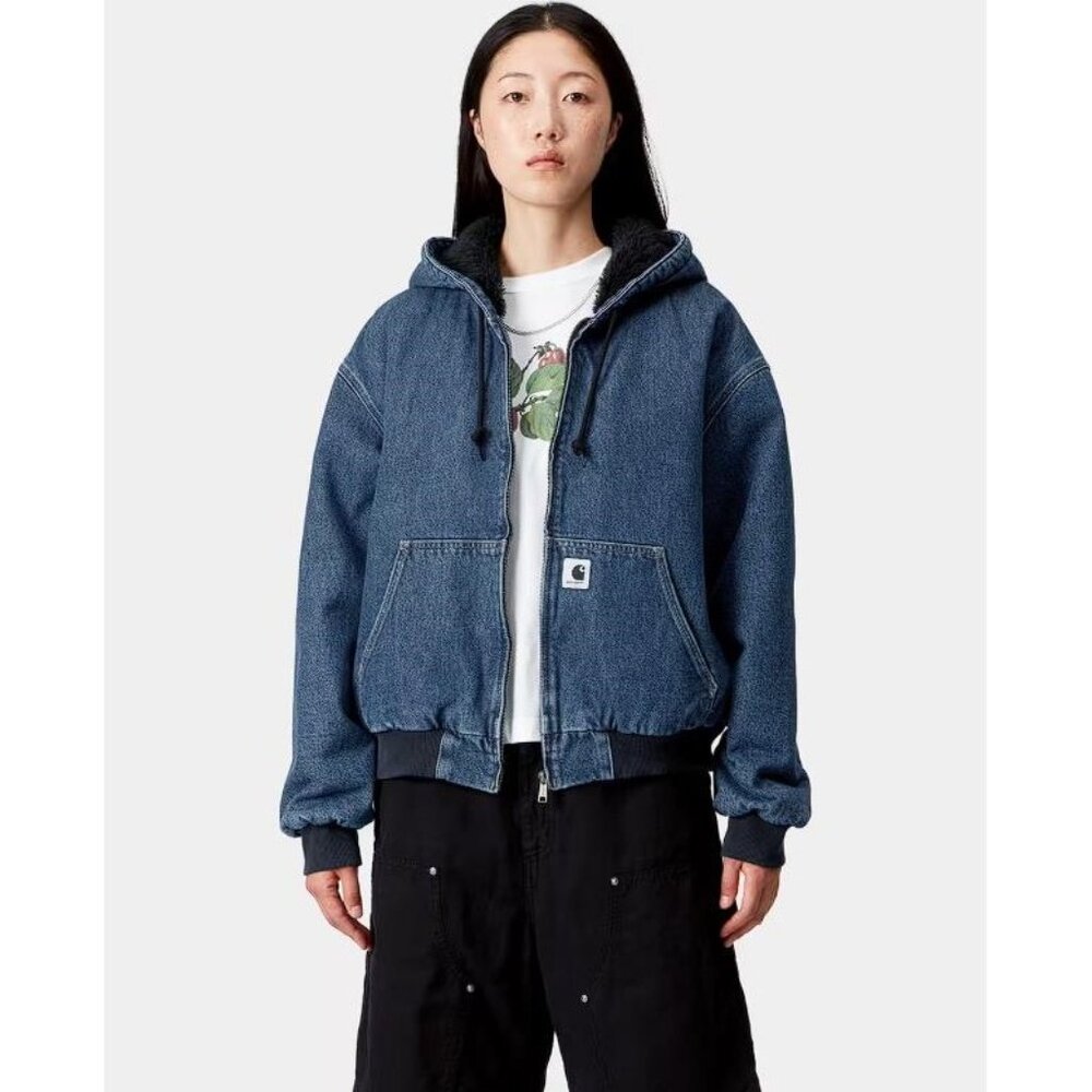 CARHARTT WIP Women's OG Active Jacket Size M In Blue Stone Washed